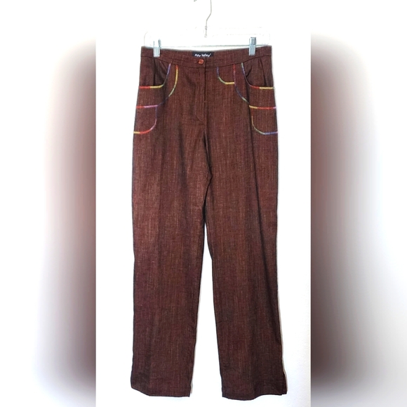 MY WAY Women's Brown, Linen/Cotton Pants Suit.  Size US 8. UK 12 - Picture 5 of 16